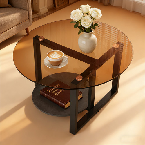Tier tempered glass round - 2-tier,