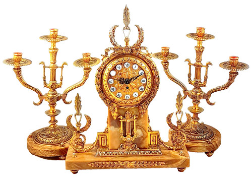 Mantel clock bronze with - clock,