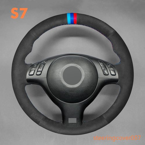 Black suede stripe steering - suede,