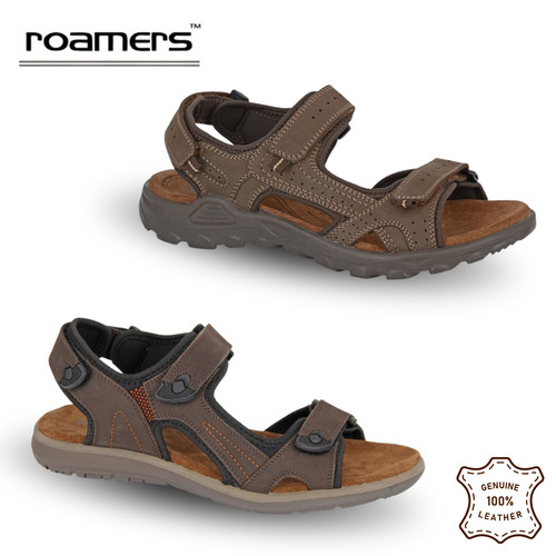 Mens leather walking sandals - leather,