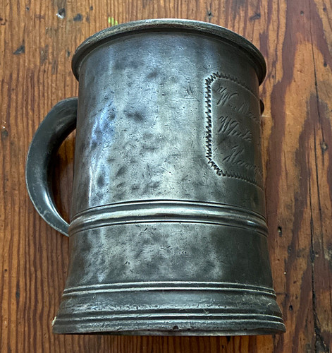 Victorian pewter tankard mug - pewter,