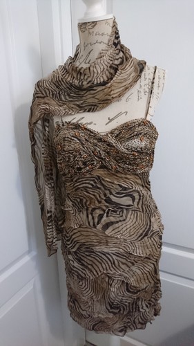 Animal print dress and scalf - print,