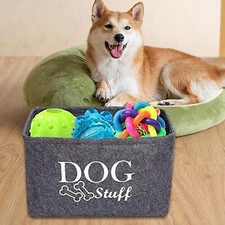 Pet Toy Storage Box Puppy Stuff Basket Bin Collapsible Felt Storage Basket Large
