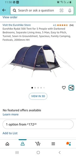 Eurohike rydal 500 person - eurohike,
