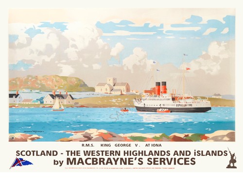 Vintage travel poster iona - poster,
