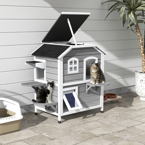 Story cat house outdoor - 2-story,