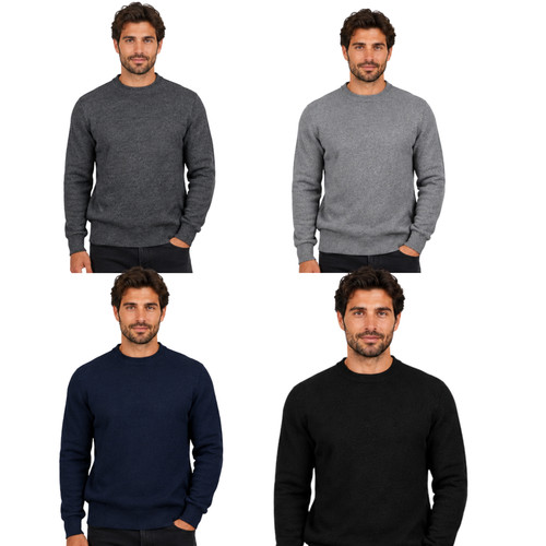 Men knitted crew neck jumper - crew,