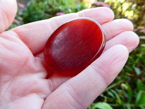 Carnelian crystal thumb stone - thumb,