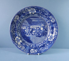 Blue Pearlware Plate 'Dr
