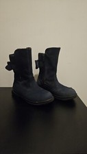Ecco Girls Dark Blue Leather Boots