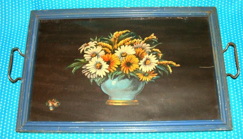 Vtg antique handled serving - handled,