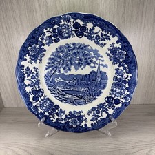 Royal Worcester Palissy Avon Scenes Plate Blue White Kitchenware Tableware 