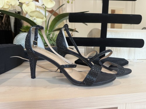 Black rhinestone heels - , with