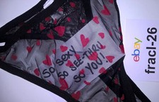 Sexy BLACK Sheer ADJUSTABLE TANGA THONG Panties Knickers Sissy TV CD 30" - 42" +