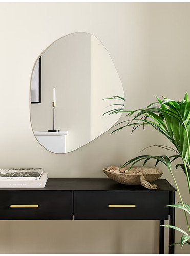 Clear glass pebble mirror - mirror,