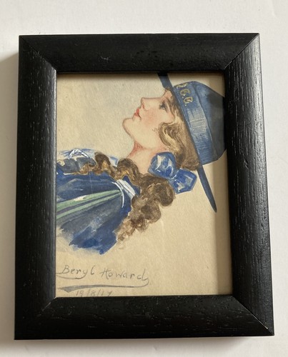 Vintage miniature watercolour - miniature,