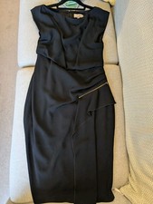 Black Ruched Wiggle Pencil