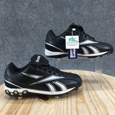 NEW Reebok Shoes Mens 9 HexRide Low Baseball Metal Cleats Sneakers Black White