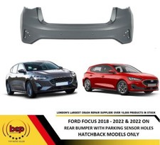  FORD FOCUS 2018 - 2022 REAR BUMPER WITH 4 PARKING SENSORS HOLES NOT FOR ST
