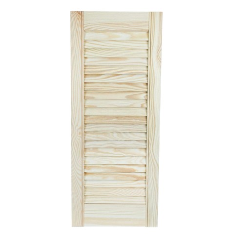 Unfinished pine louvre door - pine,