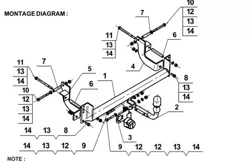 Swan neck tow bar - tow,