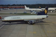Original 35mm colour slide of Caledonian Airways L-1011 TriStar G-BBAE at MAN