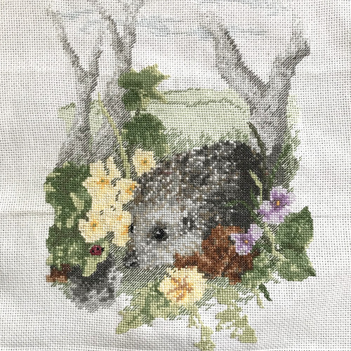 Vintage cross stitch panel - cross,
