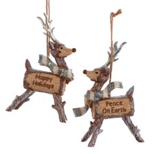 Rustic Glam Log Reindeer