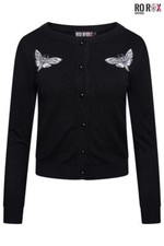 Ro Rox Death Moth Cardigan Gothic Omen Embroidery Knitted Long Sleeve