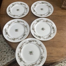 5 Minton “Greenbriar” Dinner Plates 10.5" Fine Bone China England, Seconds