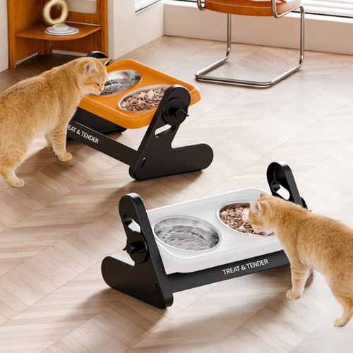 Adjustable height elevated - height, dog