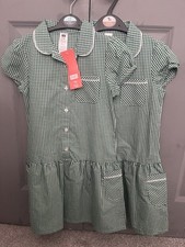 Girls Green Gingham School
