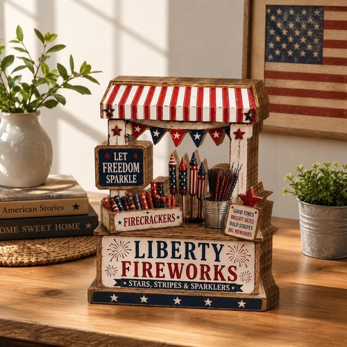 Patriotic fireworks wooden - patriotic,