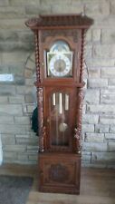 TEMPUS FUGIT GRANDFATHER CLOCK GERMAN-ASIAN WOOD CARVING DRAGON PAGON PAGODA.