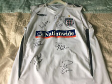 VINTAGE UMBRO ENGLAND TRAINING SHIRT SIGNED BECKHAM MILNER CROUCH AND OTHERS