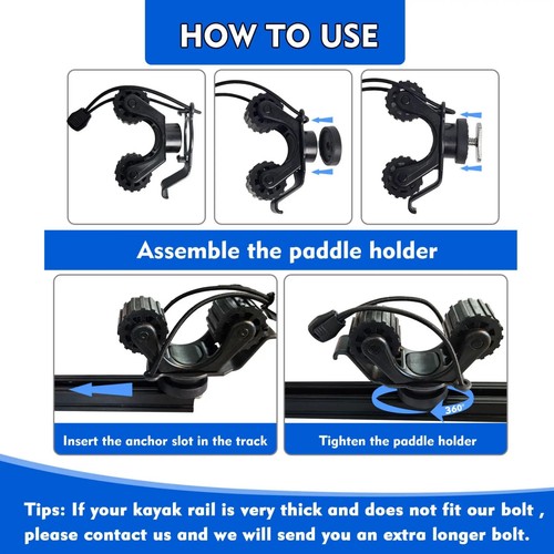 Kayak paddle holder track - kayak,