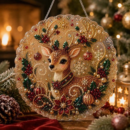 Christmas pearl diamond art - christmas,
