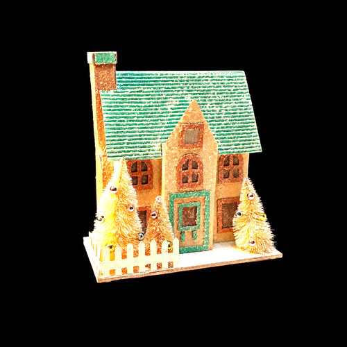 Vintage pastels putz house - pastels,