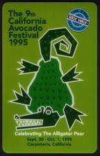 1995 (9th Annual) California Avocado Festival (Alligator Pear) Phone Card