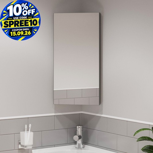 Corner bathroom mirror - bathroom, cabinet