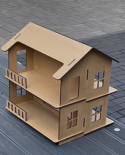 Wooden dolls house - wooden,