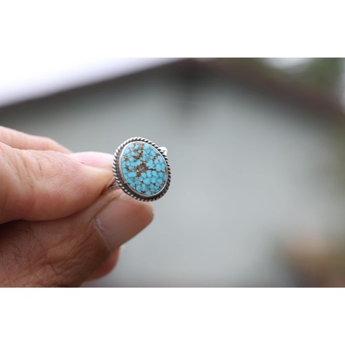 Navajo silver turquoise ring - turquoise,