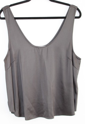 Womens gray satin tank top - satin,