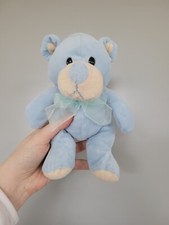 Vintage Tesco 08 Blue Teddy Bear Soft Toy Comfort Comforter Plush 2008