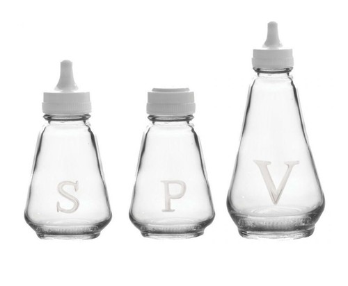 Salt pepper vinegar oil - vinegar, shaker