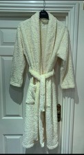 Towelling Dressing Gown Yellow/ Pink Stripped - Size Small