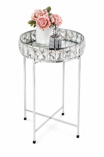 Silver crystal mirrored coffee - silver,