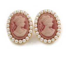 Oval Pink Acrylic Cameo with