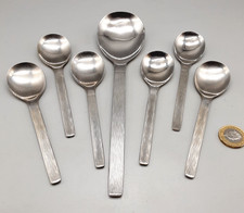 Vintage Mid Century Viners Stainless Fruit Spoons Set- Sable - Gerald Benney 60s