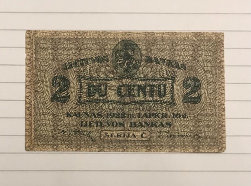 Lithuania centu 1922 8 f - centu,